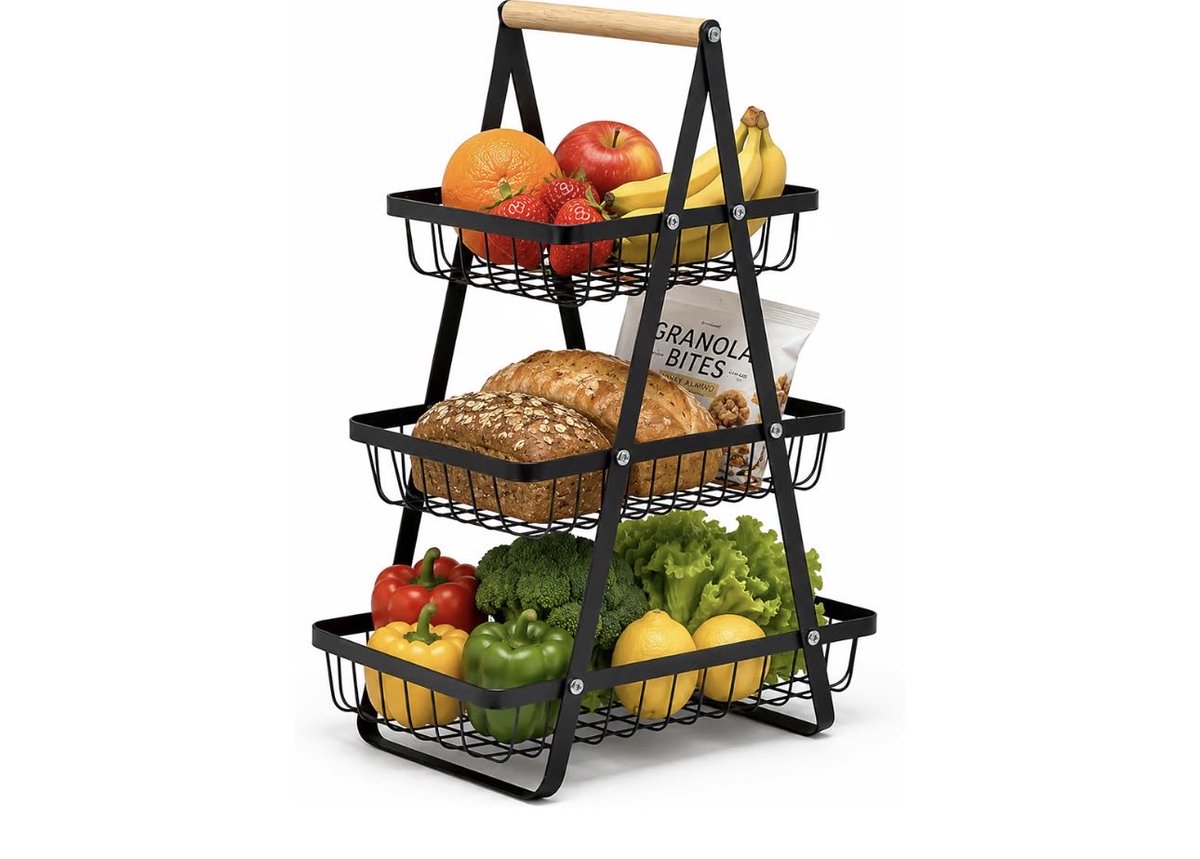 kikitopfinds's tweet photo. 3 Tier Fruit Basket for Kitchen Counter with Detachable Baskets
Carbon steel baskets with a wooden handle for fruit and vegetable storage, bread, snacks, or bathroom organization. 🥰 #amazonfinds 
Link to shop on amazon 👉 https://t.co/zvPpDiMVr6 https://t.co/XunJozetuo