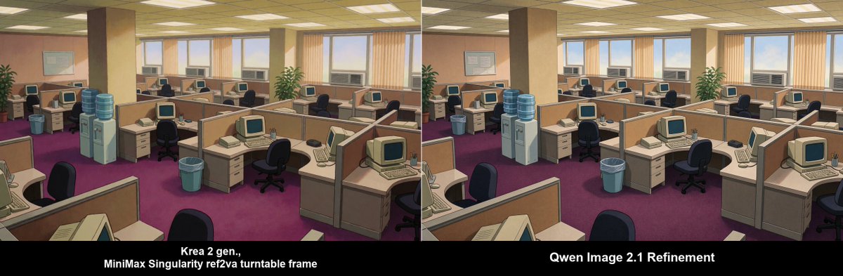 Side-by-side background refinement comparison made with Qwen Image 2.1