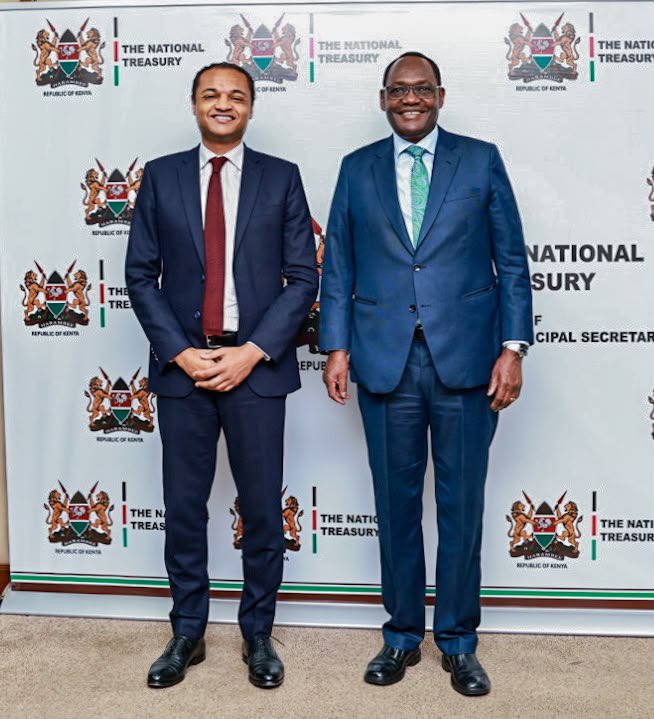 DrChrisKiptoo's tweet photo. Kenya and France enjoy a strong and longstanding partnership, with cooperation spanning development, investment, infrastructure and economic transformation. 

This relationship has continued to deepen, including through the Africa Forward Summit, co-hosted in Nairobi earlier this year, when Kenya became the first non-Francophone country to host the Summit.

Since 1997, the French Government, through the French Treasury and Agence Française de Développement (AFD), has financed projects in Kenya amounting to approximately €3 billion, covering energy, education, transport, water and sanitation, environment, and public finance management reforms.

Welcomed H.E. Wadid Benaabou, the new French Ambassador to Kenya, to the National Treasury, where we reviewed our bilateral economic cooperation and discussed opportunities to further strengthen the partnership.

@FranceinKenya @FranceAmbKeSo