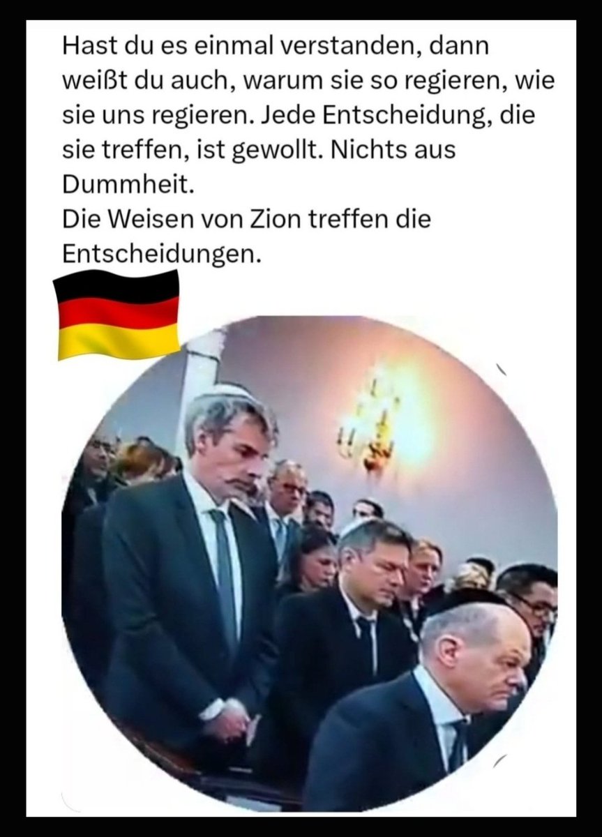 ZockergerdB's tweet photo. Die Volkspartei CDU/CSU muss sich erst von der Herrschaft der zionistischen Juden befreien um eine Volkspartei zu werden!
Den Anspruch einer Volkspartei erfüllt derzeit nur die AfD, die sich der Herrschaft der Zionisten entgegenstellen, wenn auch nur scheinbar! https://t.co/v4EF8dEd7B
