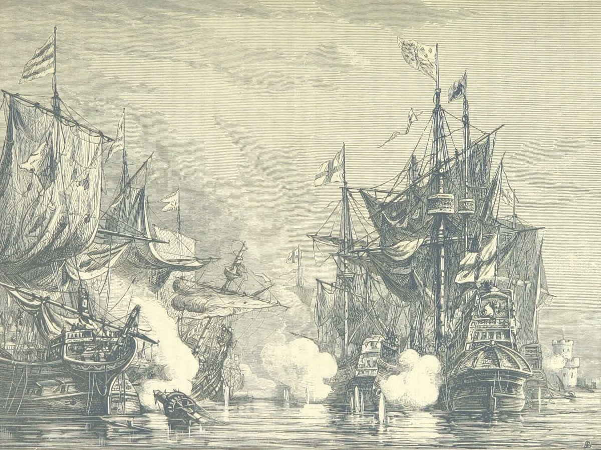 TheatrumBelli's tweet photo. 23 septembre 1568 : #bataille #navale de San Juan de Ulúa.
---
L’escadre de John Hawkins, venue d’Afrique vendre des esclaves aux colonies espagnoles, est attaquée dans le port de Veracruz par la flotte qui amène le nouveau vice-roi. 4 navires sur 6 sont perdus. L’épisode nourrit pour 20 ans la rancune anglaise contre l’#Espagne.
---
https://t.co/uoX8lcUkAI
---
#Angleterre
