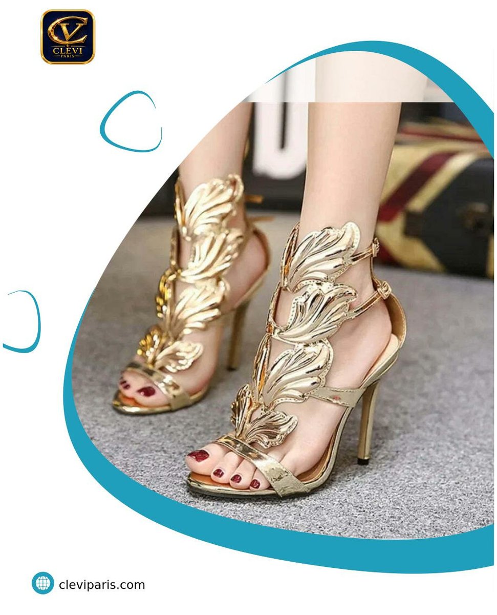 ManualDoiron's tweet photo. Ready to elevate your style? Our gold patent leather Roman-style metallic-wing heels combine sophistication and all-day comfort—perfect for work, dates, or special occasions. Get yours now for just €38. 99! https://t.co/NAsgDjTZ9z