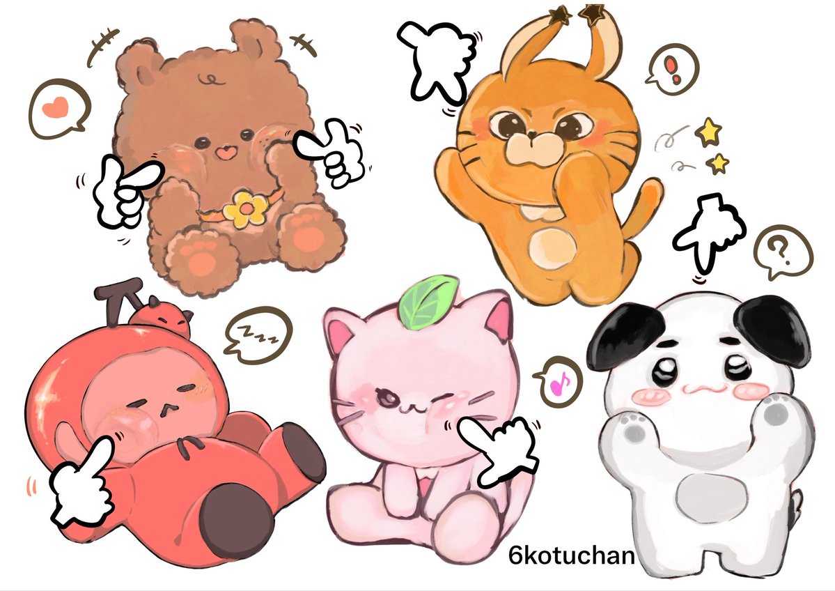 6kotuchan's tweet photo. ウリチルちゃんズぷにぷに〜🎶タイム☝️

ベルーナソンムル用のイラストが可愛くできてきた🥳フリーソンムル用に使うか貰ってね〜😘 https://t.co/EdvzHaZGxY
