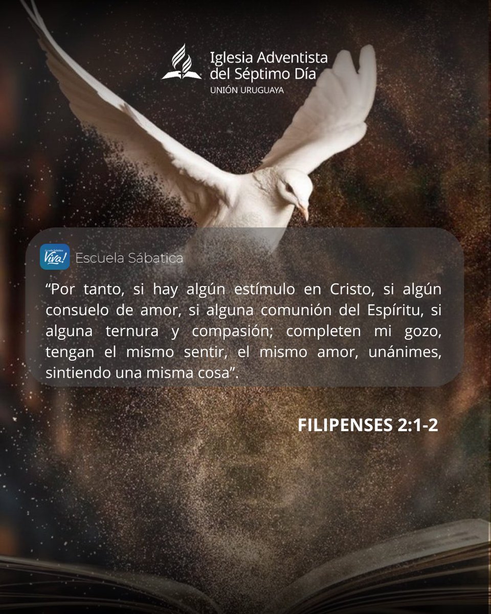 dadgab_2002's tweet photo. LA COMUNIÓN DEL ESPÍRITU 

No es una fuerza, es una persona real que mora en nosotros y nos une. Encuesta Radio NT Uruguay: https://t.co/tNaIyIqIn6

#173AñosCumpliendoLaMisión #unavoz27 #integradosenlamisión #adventistasuruguay https://t.co/c3tATwKPlT