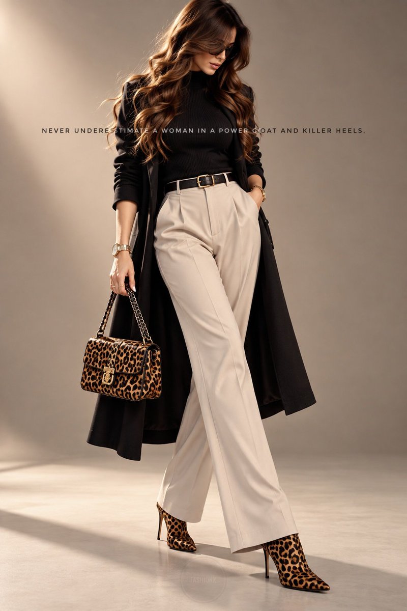 insperiaX's tweet photo. Nerver underestimate a woman in a Power coat and a classy heels. 🐆 https://t.co/fhaFZKCbR2