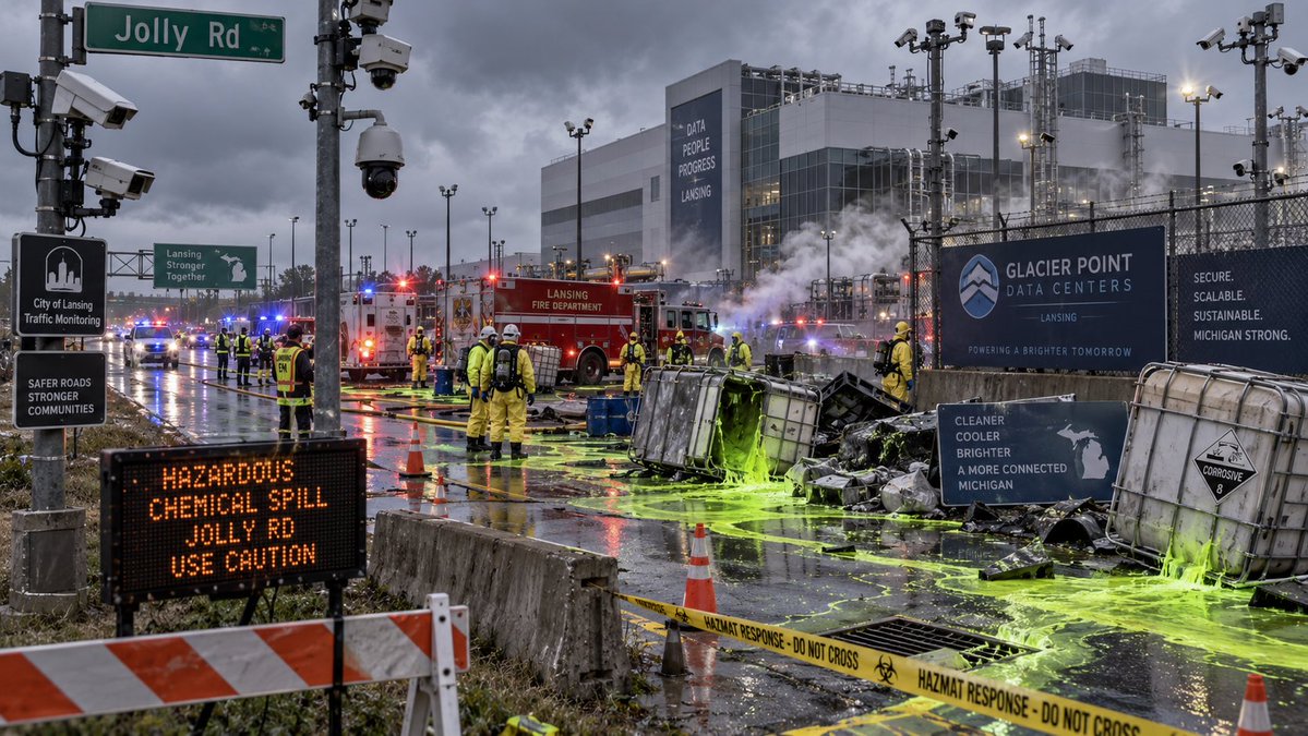 ReversedEric's tweet photo. #WILX #Lansing #Michigan
#DataCenter #FlowCameras
#JollyRoad #Spill #Toxic
Toxic Data Center Spill
On Jolly Road
Flow Cameras Everywhere
#ChatGPT #PGATour https://t.co/7lTMrC3FhP