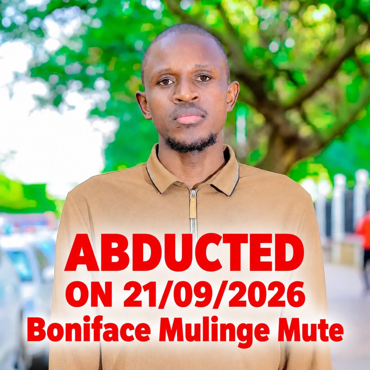 _James041's tweet photo. The family of Mulinge Muteti have filed a missing person complaint at the Central Police Station, Nairobi following the abduction of Mulinge Muteti in Nairobi 21st of September 2026. @DCI_Kenya , where is Mulinge Muteti? https://t.co/dt60badsqE
