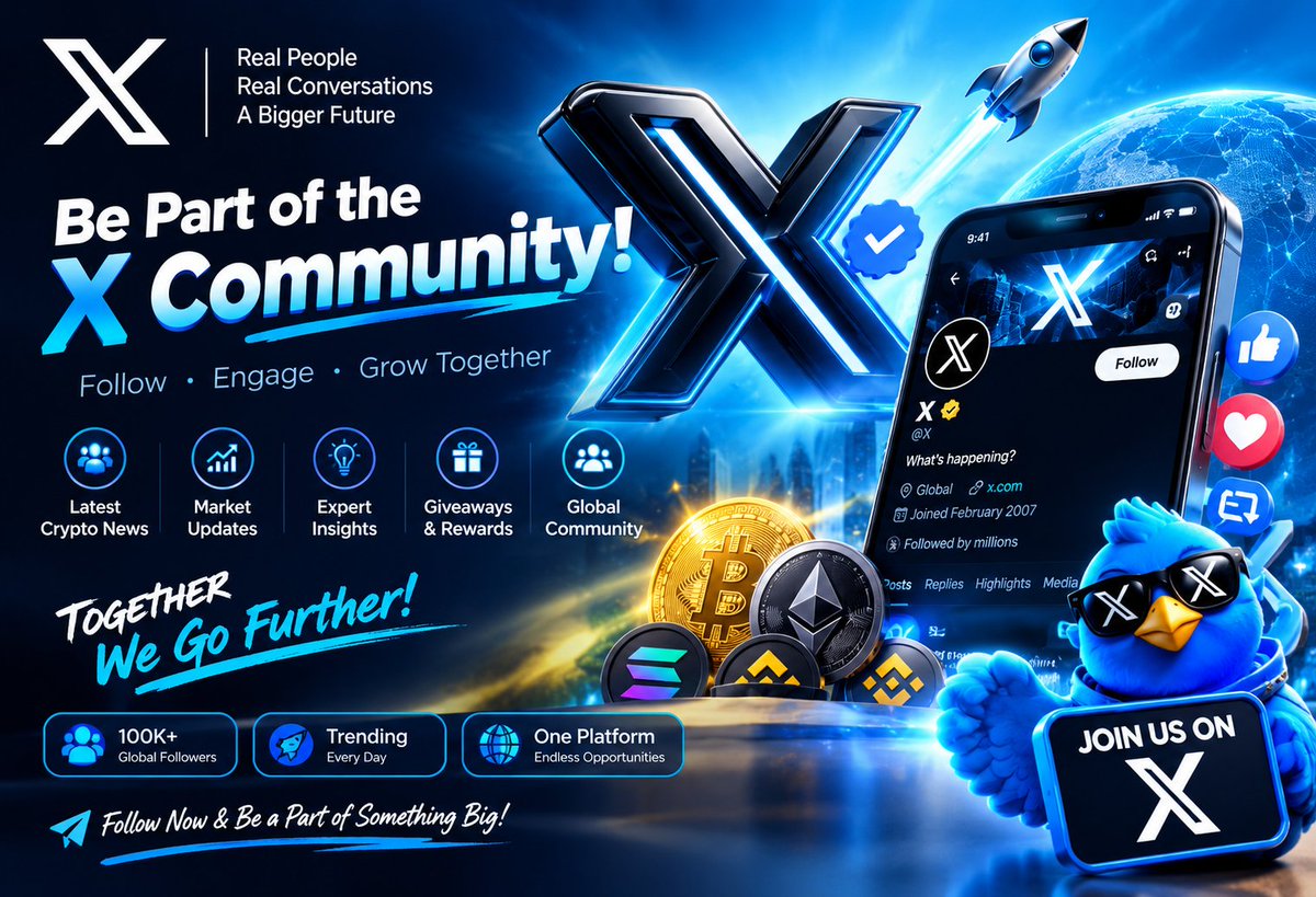 Cryptonix_2's tweet photo. 🚀 **Be Part of the X Community!**

Real people. Real conversations. Real opportunities. 🌐

📈 Follow • Engage • Grow
🔥 Discover the latest trends & insights
💡 Share ideas. Build connections.
🌍 Connect with a growing global community.

Don’t just scroll — **be part of the conversation.**

⚡ **Follow. Engage. Grow Together.**

#X #Crypto #Web3 #Community #Trending #Follow