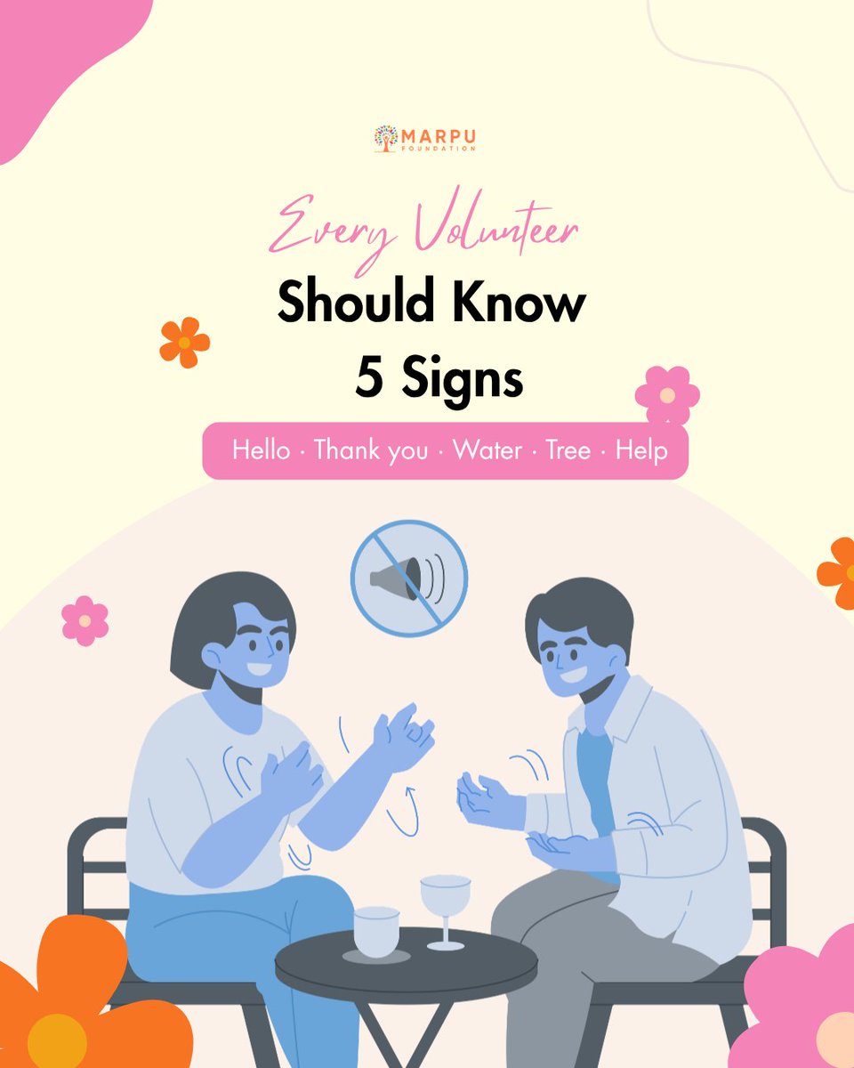 marpufoundation's tweet photo. International Day of Sign Languages 2026: over 70 million deaf people worldwide, and most of us cannot say hello to them.

#InternationalDayOfSignLanguages #IndianSignLanguage #MarpuFoundation #InclusionMatters #VolunteerFirstCSR https://t.co/NZrox4DTD7