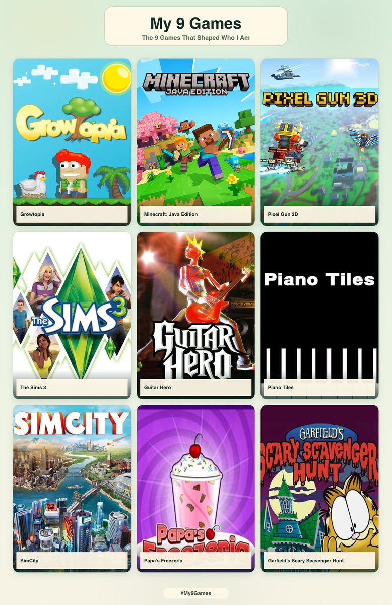 nauseainfection's tweet photo. 9 games that shaped who i am (literally have tried almost everything in rl) https://t.co/sifLMGtyAV