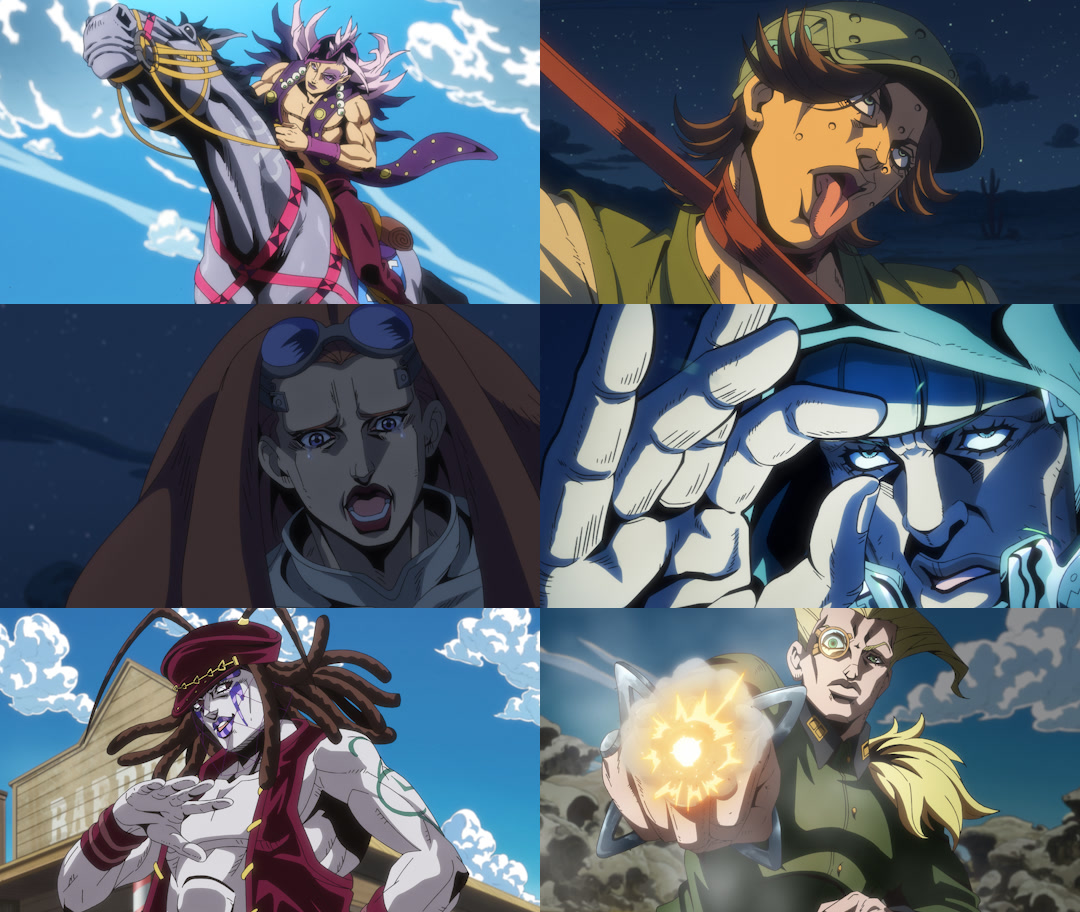 NetflixAnime's tweet photo. Are all these riders out for the 50 million, or is there something else they want from the Steel Ball Run? https://t.co/ZU9m1WWaSH