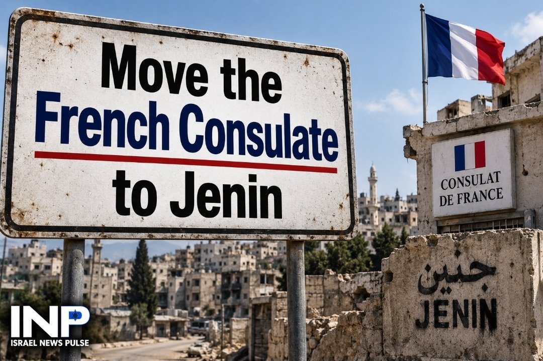 israelnewspulse's tweet photo. The French consulate should be moved to Jenin. The French diplomats don't need to worry about getting kidnapped or anything like that because there are no Hamas operatives there. https://t.co/gkqfocvMvy