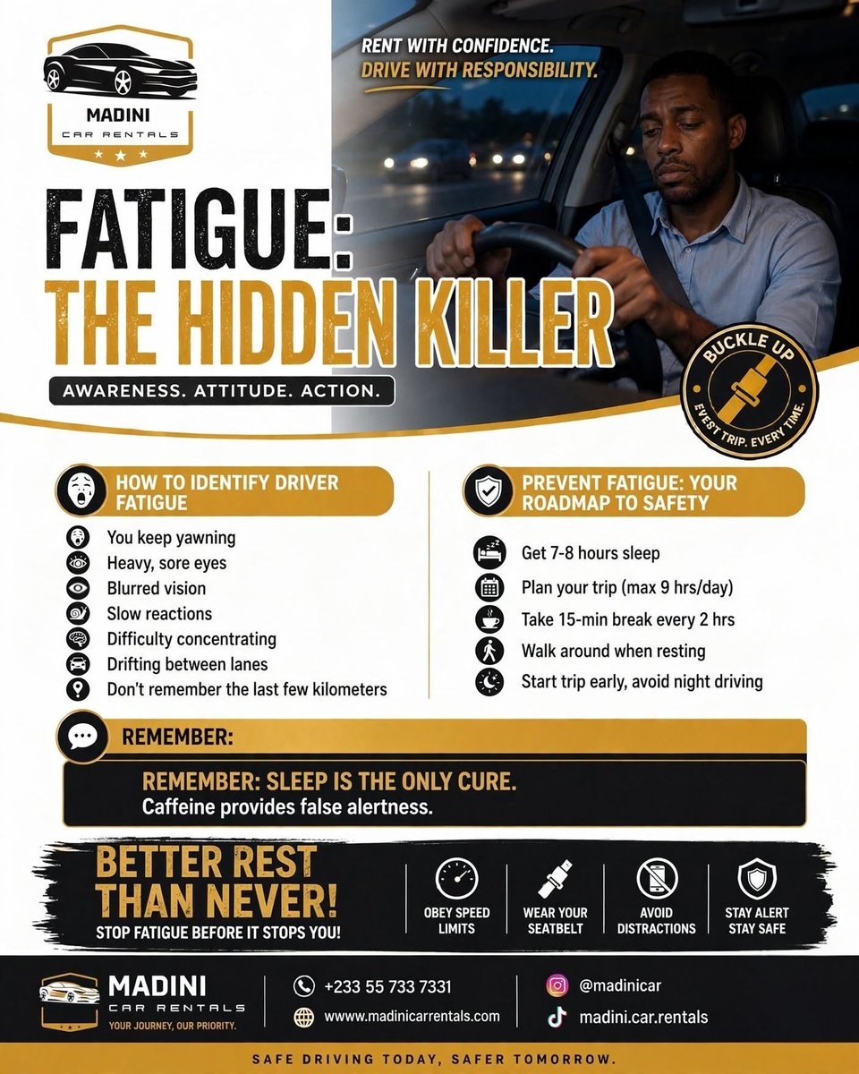 Madinicargh's tweet photo. #SafeDriving #RoadSafety #CarRental #DriverSafety #SafetyFirst #DriveResponsible #MadiniCarRentals #TravelSafe #BehindTheWheel #DrivingTips #VisitGhana #MadiniCarRentals #Ghana https://t.co/cLR0qiwfit