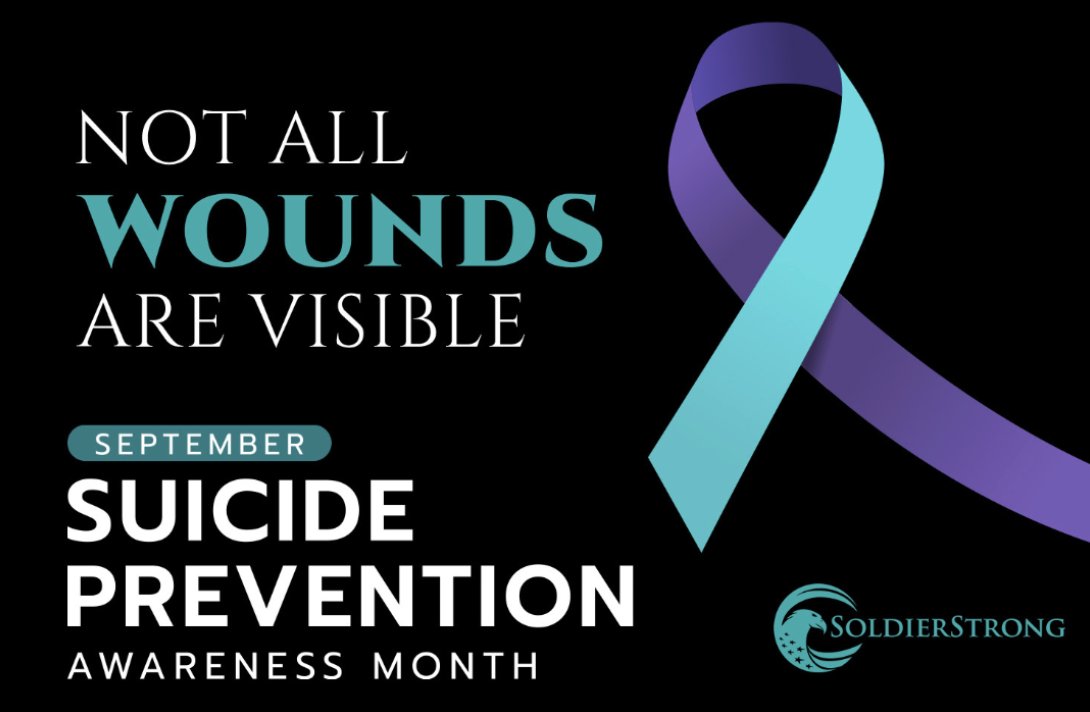soldierstrong's tweet photo. It's National Suicide Prevention Month. To every veteran carrying a heavy load: you matter, and help is here. 

Veterans Crisis Line, 24/7:

📞 988, press 1
💬 Text 838255
Reach out. Check in. Be there. 

#SuicidePreventionMonth #SoldierStrong https://t.co/7n64PpzStW