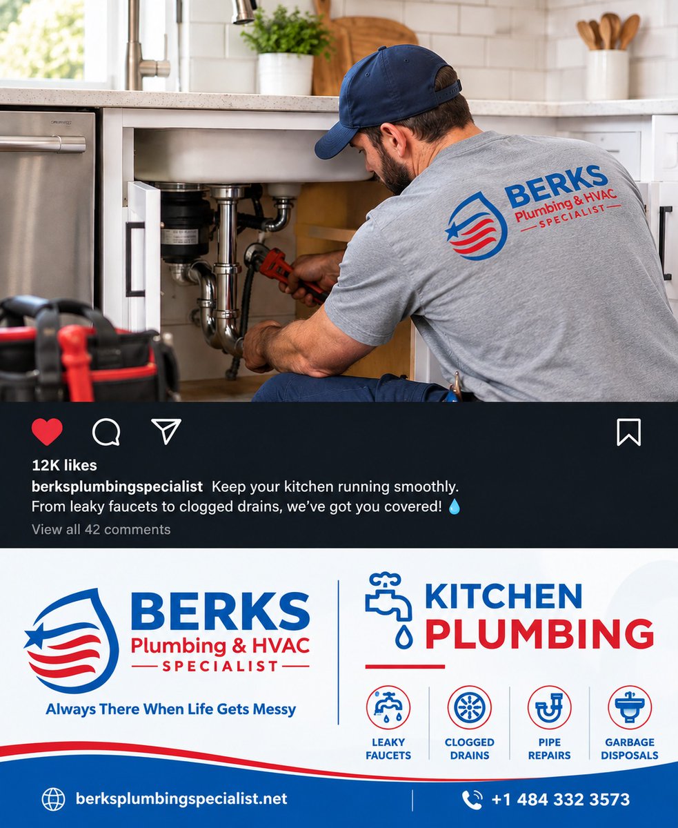 Berksplumbing's tweet photo. 🚰 Kitchen plumbing problem?

We can help with:
✅ Leaky faucets
✅ Clogged drains
✅ Pipe repairs
✅ Garbage disposals

📞 484-332-3573
 🌐 https://t.co/mfxNjrfWrO

#KitchenPlumbing #PlumbingRepair #CloggedDrain #BerksCounty #BerksPlumbing https://t.co/M2vIz3y0Jc