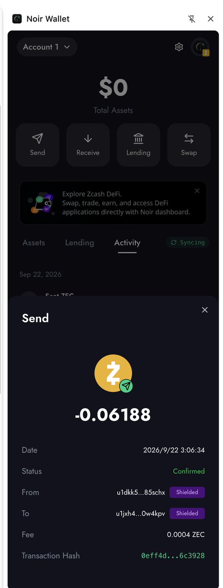 iku_7777's tweet photo. @zaddrnet Hello ZADDR Studio team, I accidentally sent 0.06188ZEC to the mint address without a memo. Could you please help me identify the payment and issue a refund? TxID: 0eff4d31c1cb7aeaebeb7d1a7d44404e311e0d74da5ed9d033680d92476c3928. Thank you!🙏🙏🙏 https://t.co/XB3VA25QqB
