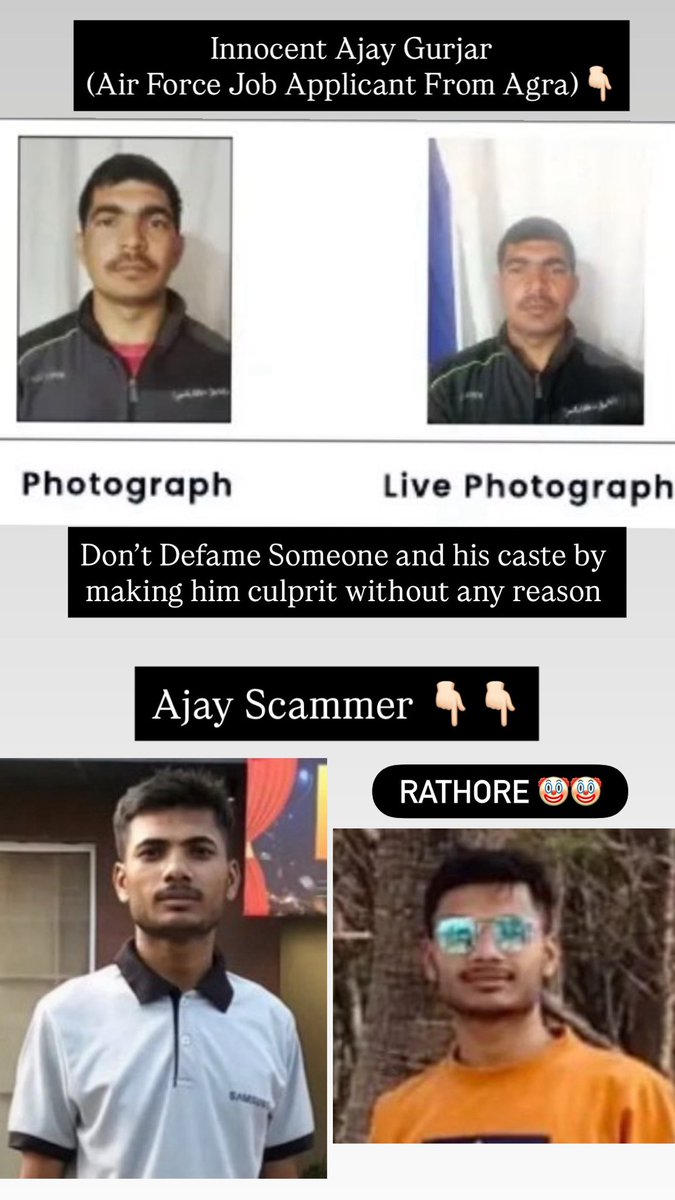 vikings8989's tweet photo. @Jat_Ethnic @desicarlschmitt Jay Singh Rathore is definitely a Rajput scammer. The number he is currently using previously belonged to an innocent AFCAT applicant named Ajay Gurjar. https://t.co/mqb5e8K6rc