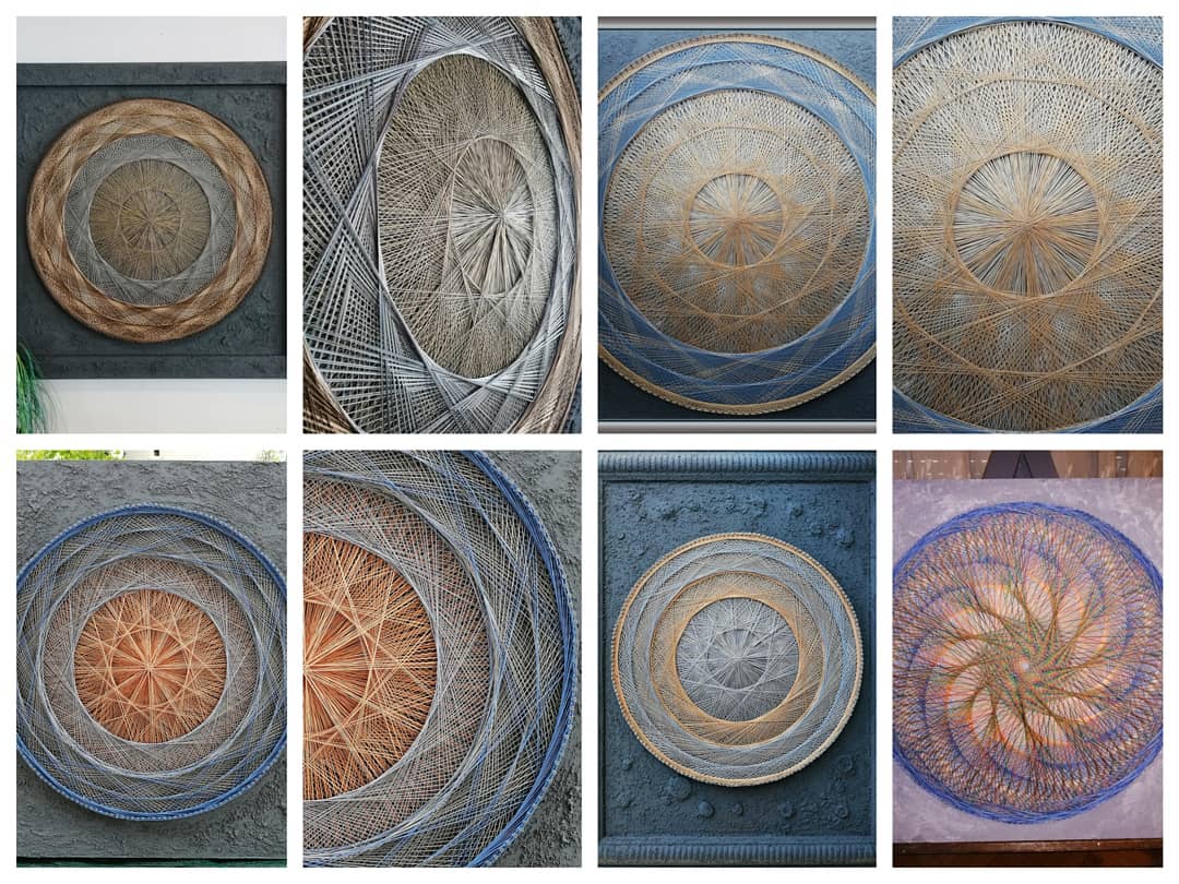 ShelaBeadyrd's tweet photo. Handmade string art on wood, created with waterproof acrylic paint, natural additives, stainless-steel nails, and high-quality aerospace thread. Geometric forms merge from different angles, creating a unique optical illusion. https://t.co/EWLDlDuN6B