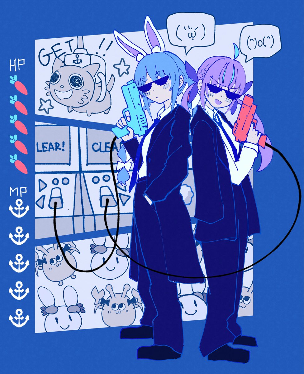 roya247's tweet photo. あくぺこエージェントごっこ
#あくあーと　#ぺこらーと https://t.co/XoofpnPpAo