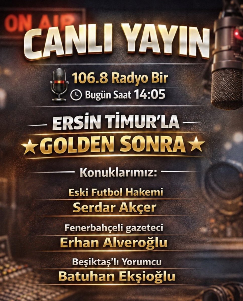 eksiogluJK's tweet photo. Golden Sonra programında az sonra 106.8 @RadyoBircomtr’de Ersin Timur’un (@ersintimurr) konuğu olacağım.

Dinlemek için link: https://t.co/voeG3N0WRV https://t.co/2YcvydeRmR