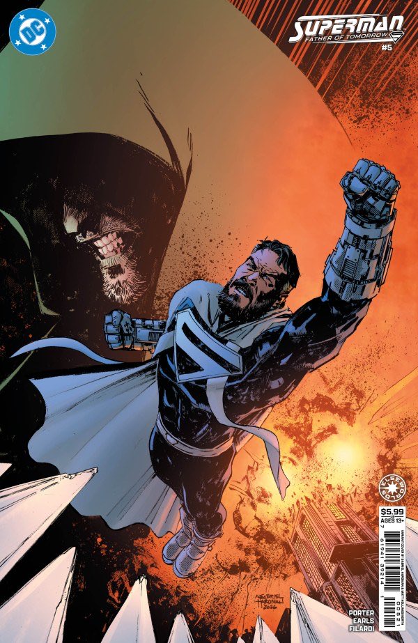 KenBlakePorter's tweet photo. The penultimate issue of SUPERMAN: FATHER OF TOMORROW is in stores today! You don’t want to miss this comic by me, @dannyearls16, Nick Filardi, @LetteringBear, and @DCOfficial — including dope covers by Gabriel Hardman and @Muaadib. https://t.co/oQaVx3ivyL