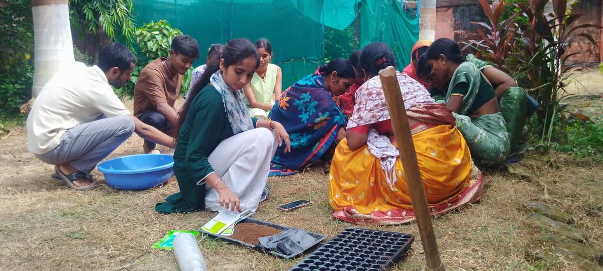 rohtaskvk's tweet photo. Krishi Sakhis participated in Natural Farming training at KVK Rohtas, Bikramganj and learnt about preparation of soil mixture for growing different vegetables seedlings and papaya saplings. https://t.co/iBbz2Ju2V9