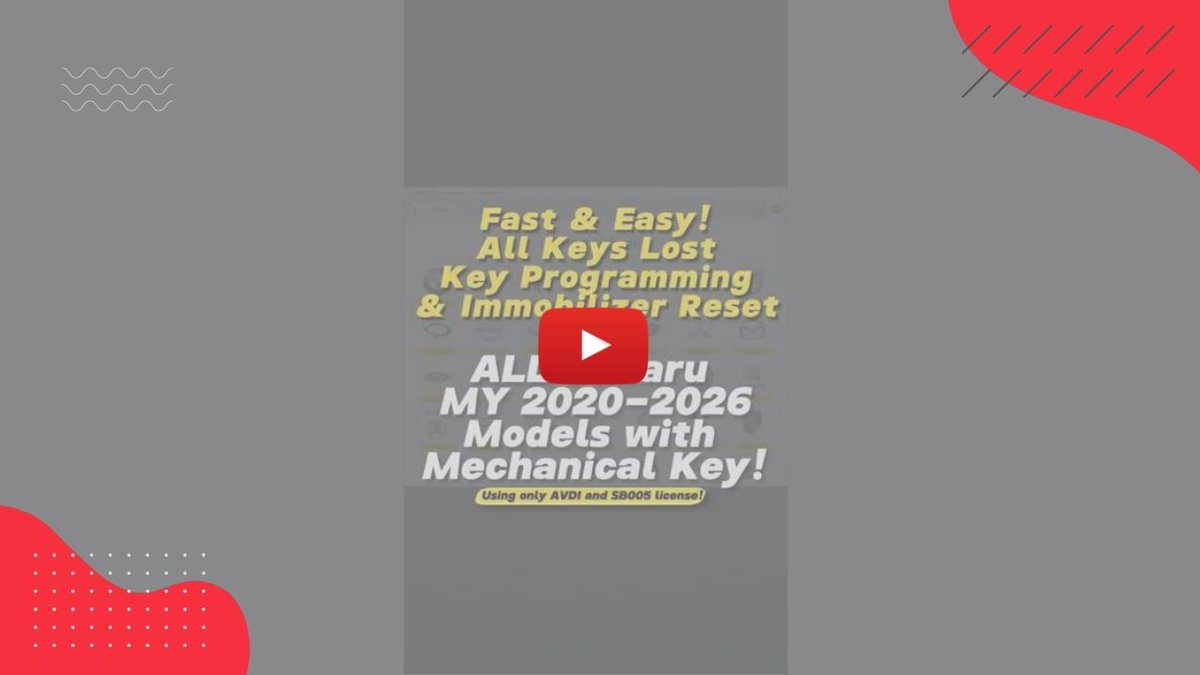 Keyprint_'s tweet photo. New AVDI video added to our website!

Head over to our website to watch how to program mechanical keys for Subaru MY 2020-2026 models.

Watch here: https://t.co/7anQbn8rMU https://t.co/f9E4hsc4QO