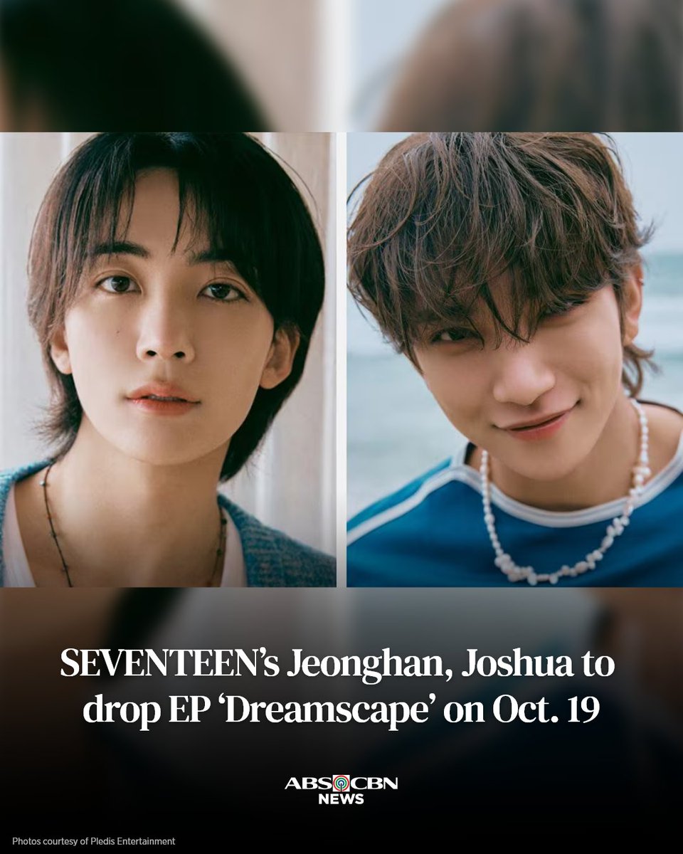 ABSCBNNews's tweet photo. Nakatakdang mag-debut bilang sub-unit sa Oktubre ang mga miyembro ng SEVENTEEN na sina Jeonghan at Joshua. 

Basahin: https://t.co/NOlBQ6IEss https://t.co/SdLMwmUD1Q