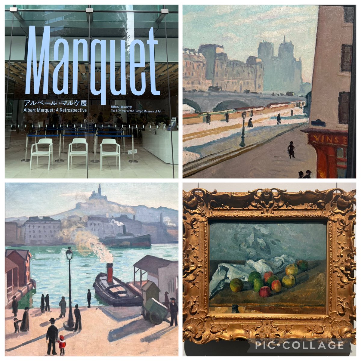 tottemoiidesune's tweet photo. マルケ展始まりました。
これまでマルケっぽいと思っていた作品が、ほんの一部だったことがわかりました😊
久しぶりに出会えたセザンヌも記念に🍎 https://t.co/ZRzpS0ojRQ