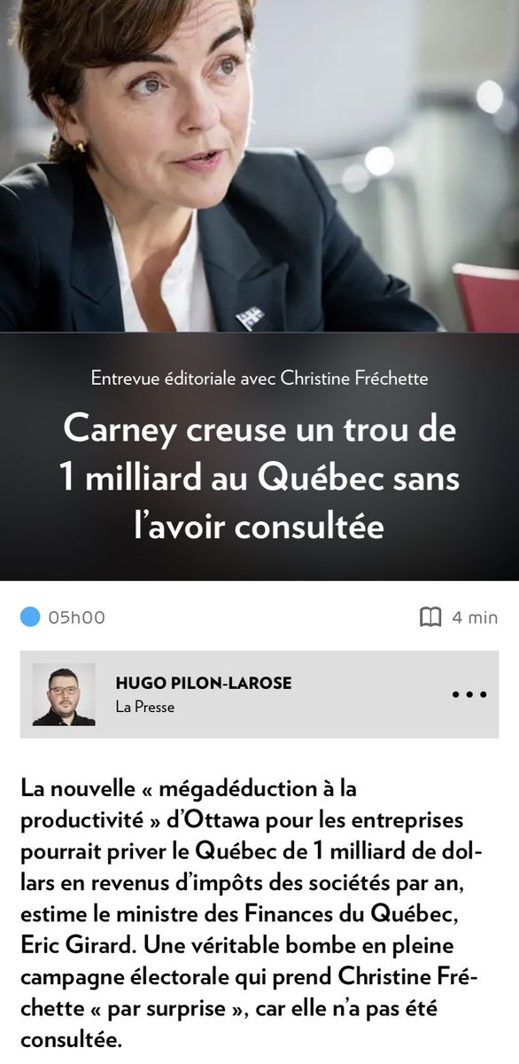 GaCoulombe's tweet photo. Je le répète constamment : l’appartenance du Québec à la fédération canadienne nous tire vers le bas sur les plans économique et financier.

Sans même consulter le Québec, Ottawa prend des décisions qui ont des conséquences majeures sur nos finances publiques. Et lorsque ces décisions entraînent des pertes de revenus pour le Québec, Ottawa ne les compense évidemment pas. C’est donc le Québec qui assume seul le fardeau de décisions qu’il n’a pas prises.

De moins en moins lentement et de plus en plus sûrement, le fédéralisme canadien place le Québec dans une véritable situation d’asphyxie économique et financière.

Sans contrôle sur nos décisions, nos revenus et notre avenir, les solutions proposées par les partis politiques qui refusent de remettre en question notre appartenance à la fédération canadienne ne font que pelleter les problèmes par en avant.

Si nous souhaitons assurer notre prospérité économique et financière, le Québec doit pouvoir décider par lui-même.