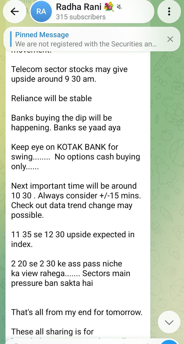 Radharani1507's tweet photo. 23 sept All trades view shared openly on telegram group 
Like share comment retweet 
Har har Mahadev 💐 
https://t.co/gjkehvSUy0 https://t.co/YKbc1pzyca