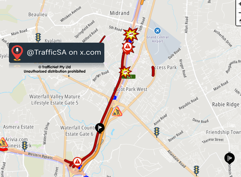 TrafficSA's tweet photo. Midrand - N1 North (Latest):  #CRASH at High Volumes https://t.co/MTisDPiMPZ