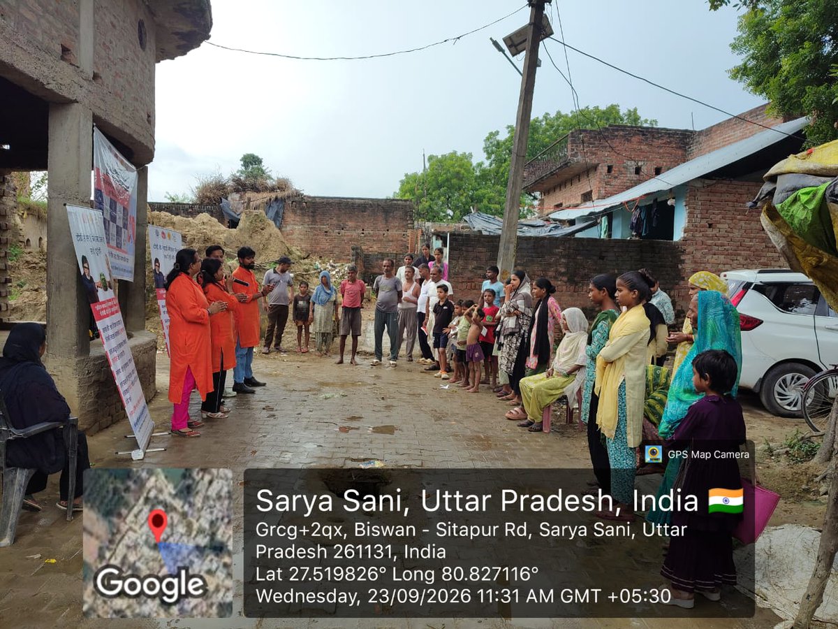 NtepSitapur's tweet photo. आज दिनांक 23-09-2026 को टीबी मुक्त भारत अभियान के अंतर्गत NTEP के तत्वावधान एवं PSI India के सहयोग से जन-जागरूकता हेतु खैराबाद ब्लॉक के तीन स्थानों सरैया सानी, बिनौरा एवं रामकोट में नुक्कड़ नाटक कार्यक्रम आयोजित किया गया। @ntep_UP @dm_sitapur @health_sitapur https://t.co/Za12so1JX5