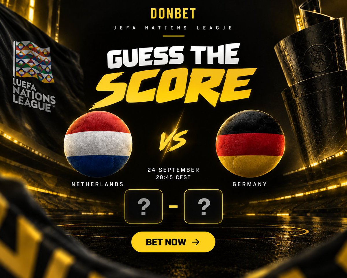 Donbet_casino's tweet photo. ⚽ GUESS THE SCORE &amp; WIN! 🔥

🇳🇱 Netherlands 🆚 Germany 🇩🇪
Can you predict the exact score? 👀

📌 To enter:
✅ Follow @donbet
❤️ Like &amp; Repost 🔁
💬 Comment your score + #Donbet username

⏰ Winners the next day!
❌ No edits/multiple entries.

🚀 Bet : https://t.co/ZigYNuntPl https://t.co/08ouFtwCSJ