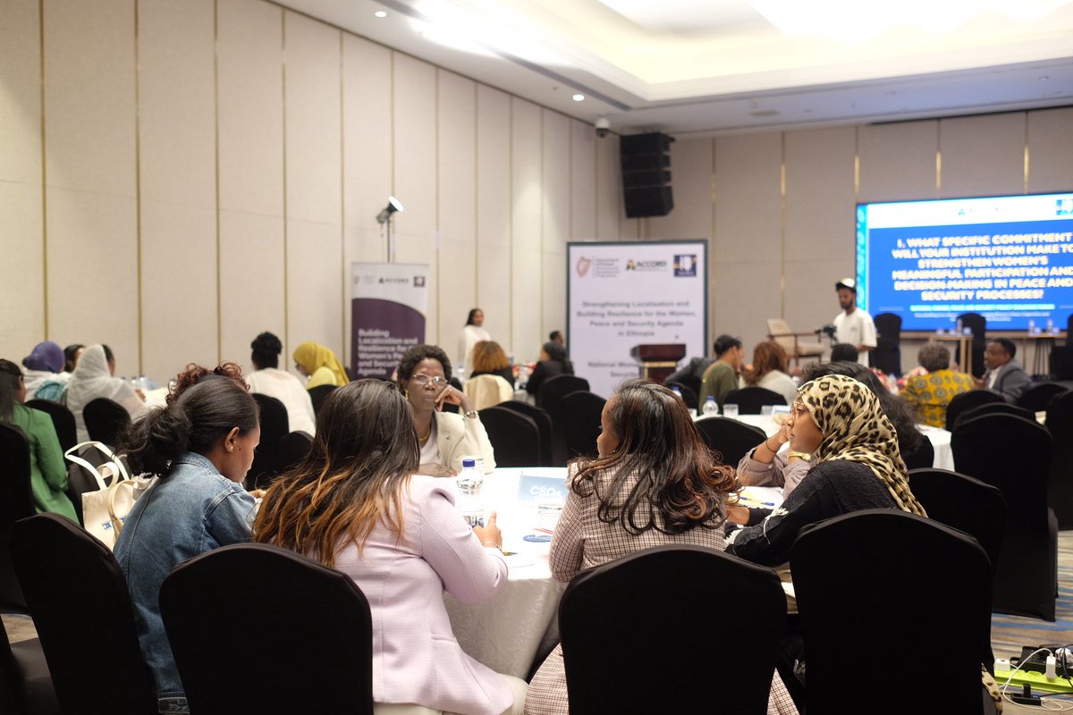 IrlEmbEthiopia's tweet photo. Yesterday, we joined @newa_ethiopia at the National Women, Peace and Security Policy Dialogue Forum on localising the WPS agenda in 🇪🇹

🇮🇪 is deeply committed to WPS, working with @ACCORD_online and @NEWA to support women’s leadership in peacebuilding and conflict prevention. https://t.co/ltxYPE4Loa
