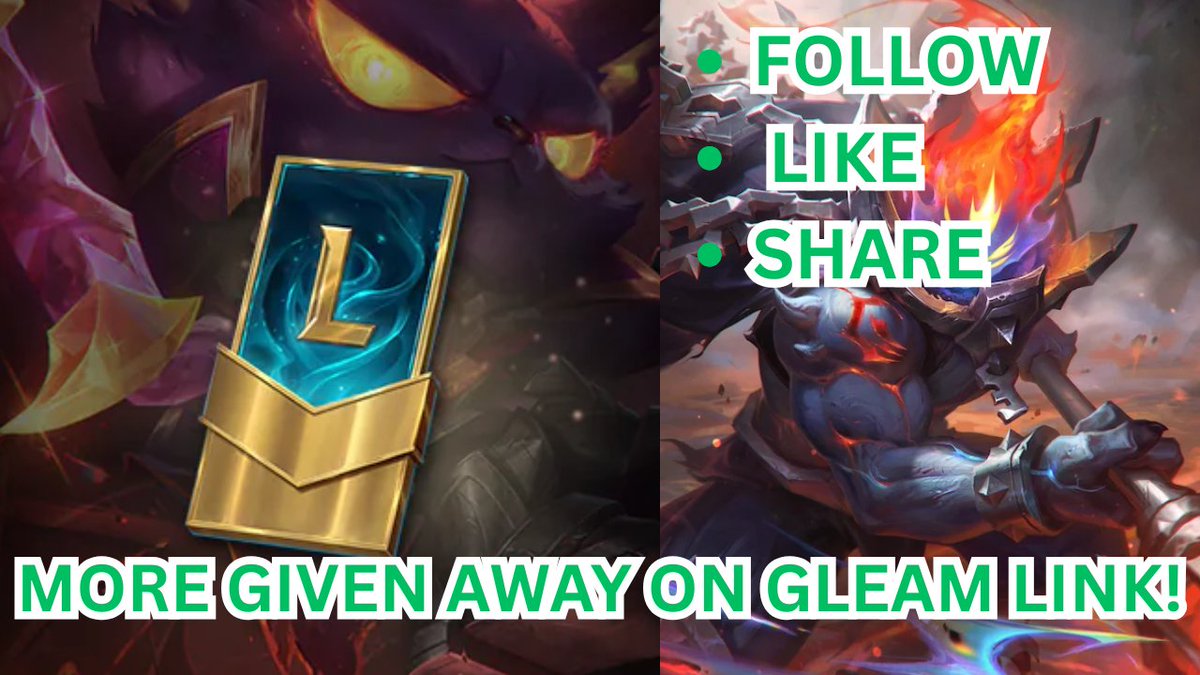 RezoneGAMES's tweet photo. Thanks to @LoLUKN and the LPP I have 6 SEASON 3: ACT 1 PASSES TO GIVEAWAY 👌

All you have to do is:  
✅Like  
➡️Follow
➡️Tag a friend  
➡️Retweet this post   

 ⬇️2 GIVEN AWAY ON TWITTER AND 4 GIVEN AWAY ON GLEAM BELOW⬇️
https://t.co/vAYbGykswO https://t.co/IoY9btHwUU