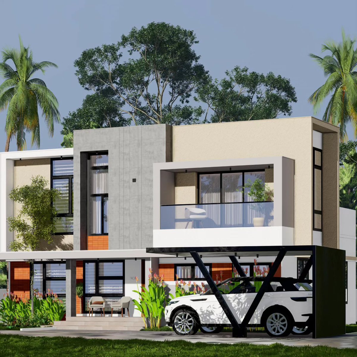 GilmaDicker5's tweet photo. Elara

Area: 144 sqm 
Client: Sanjay &amp; Family

A contemporary home blending clean architectural forms, warm textures, and tropical surroundings. Large windows provide natural light and ventilation, while the spacious porch and balcony offer https://t.co/2zLcZnMaJz