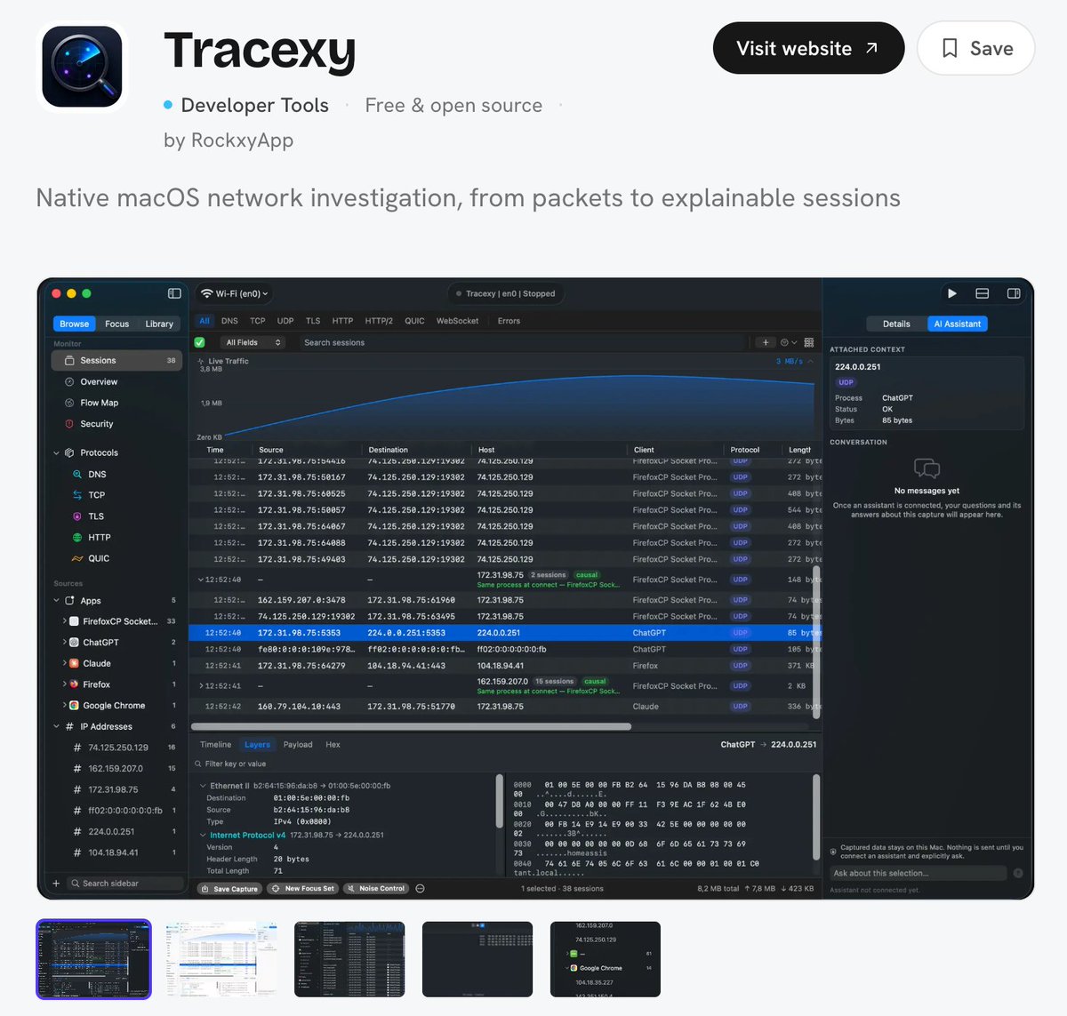 _StephenX_'s tweet photo. And @tracexyapp is now on @best_macapps 

#wiresharkalternative #devtool #macapp #packagecapture #buildinpublic https://t.co/J4yrrpxVtf