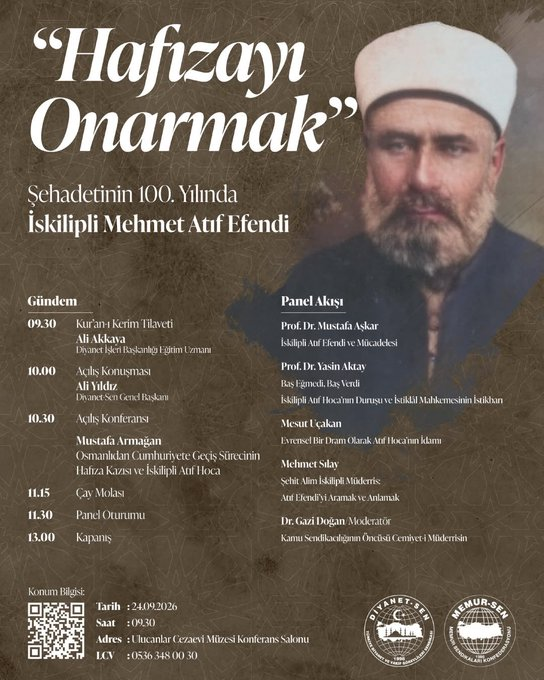 mustafarmagan's tweet photo. Yarın Ankara'da İskilipli Atıf Hocayı yad edeceğiz. 

“HAFIZAYI ONARMAK” 
Şehadetinin 100. Yılında İskilipli Mehmet Atıf Efendi  

@Diyanet_Sen in Ulucanlar Cezaevi Müzesi'nde düzenleyeceği programa davetlisiniz. https://t.co/Uq3Dw2OgJg