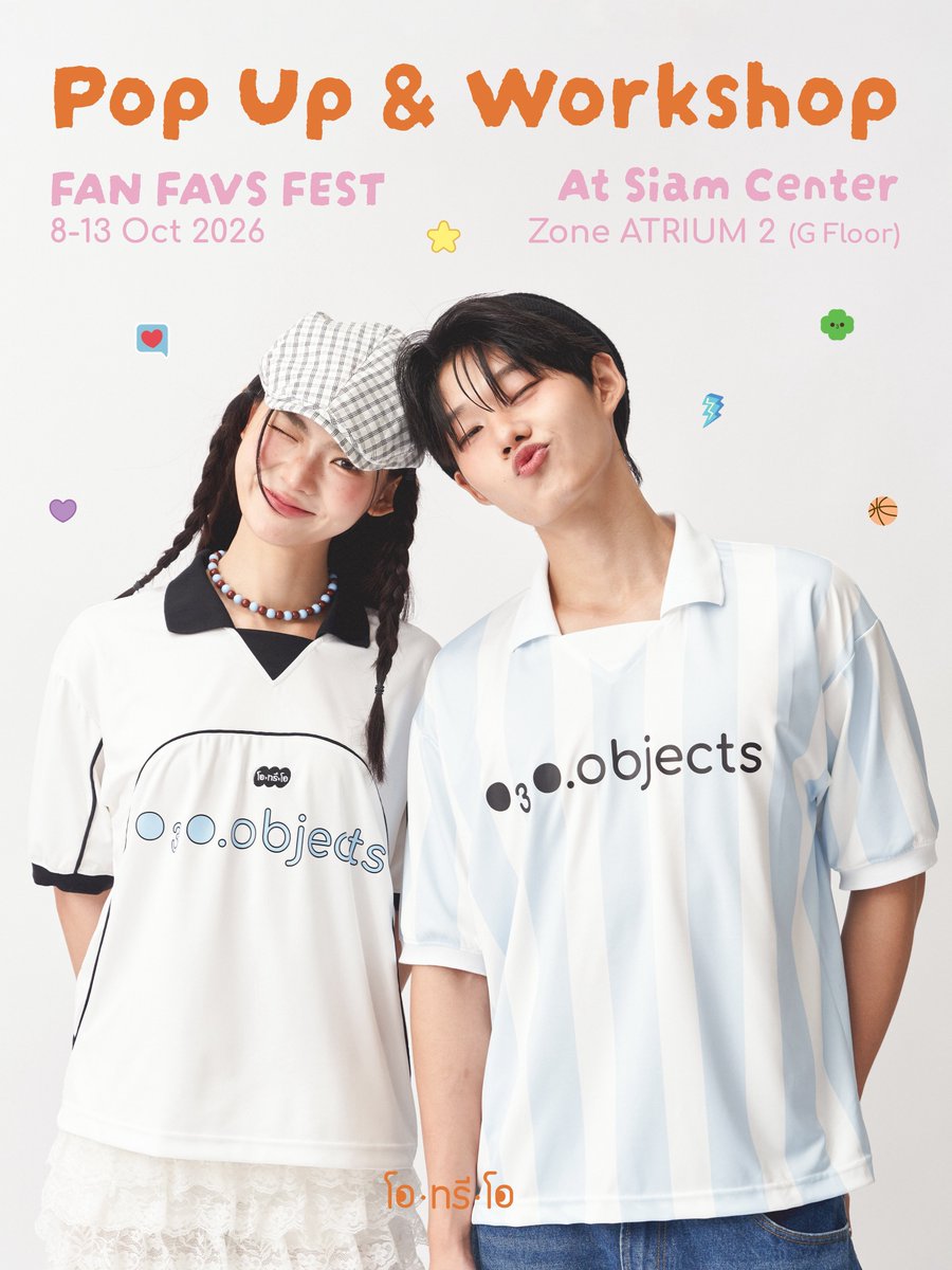 o3oobjects's tweet photo. 💖 o3o Pop-up at Siam Center ! 🌸 
ปักหมุดความน่ารักรอบใหม่! ขนทัพความคิวท์และไอเทม DIY สุดฮิตมาเจอกันที่งาน FAN FAVS FEST 

📍 Siam Center โซน ATRIUM 2 ชั้น G
🗓️ 8 - 13 ตุลาคม 2569 

#o3oobjects #โอทรีโอ #SiamCenterFanFavsFest #popupstore https://t.co/ggX9JCJWub