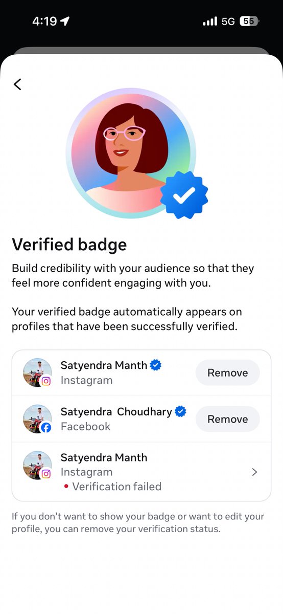 satyendra_manth's tweet photo. I'm Meta Verified (@rider_sm). Linked FB wrongly suspended by AI/hackers, so Meta removed my IG Blue Tick! Support ignores me &amp; chats vanished. Restore my FB &amp; IG verification now! @MetaIndia @instagram @GoI_MeitY #MetaVerified https://t.co/b9XGKgRXhh