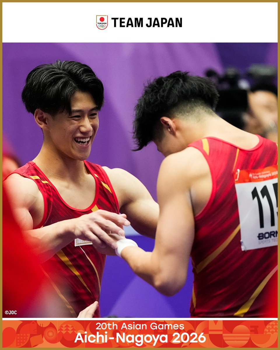 TeamJapan's tweet photo. ◤ 📸TEAM JAPAN Shots #愛知名古屋2026 ◢

🤸体操競技
男子団体
2位🥈

ライバル・中国との接戦の末、銀メダルを獲得👏

@GymnasticsJapan
#ともに一歩踏み出す勇気を

愛知・名古屋アジア大会はTBS ▶︎ @TBS_TV_S1 https://t.co/MbpOBQ6aoj