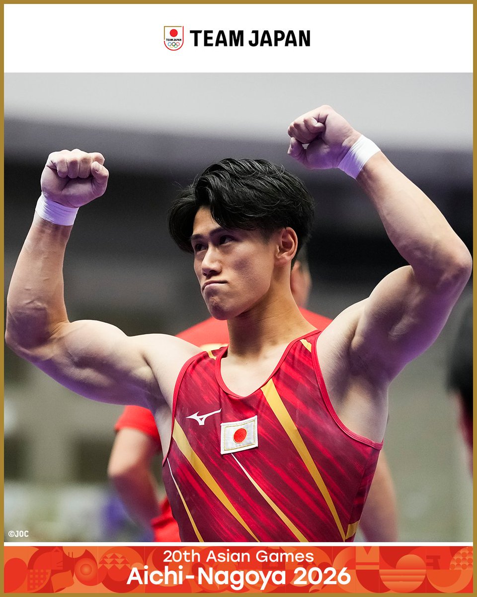 TeamJapan's tweet photo. ◤ 📸TEAM JAPAN Shots #愛知名古屋2026 ◢

🤸体操競技
男子団体
2位🥈

ライバル・中国との接戦の末、銀メダルを獲得👏

@GymnasticsJapan
#ともに一歩踏み出す勇気を

愛知・名古屋アジア大会はTBS ▶︎ @TBS_TV_S1 https://t.co/MbpOBQ6aoj