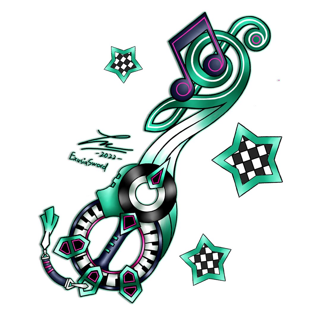 INazeerudin's tweet photo. #Swordtember Day 23 
'Diva Melody'   
 A Hatsune Miku themed Keyblade.
 #keyblade #vocaloid https://t.co/TV0saHe51m