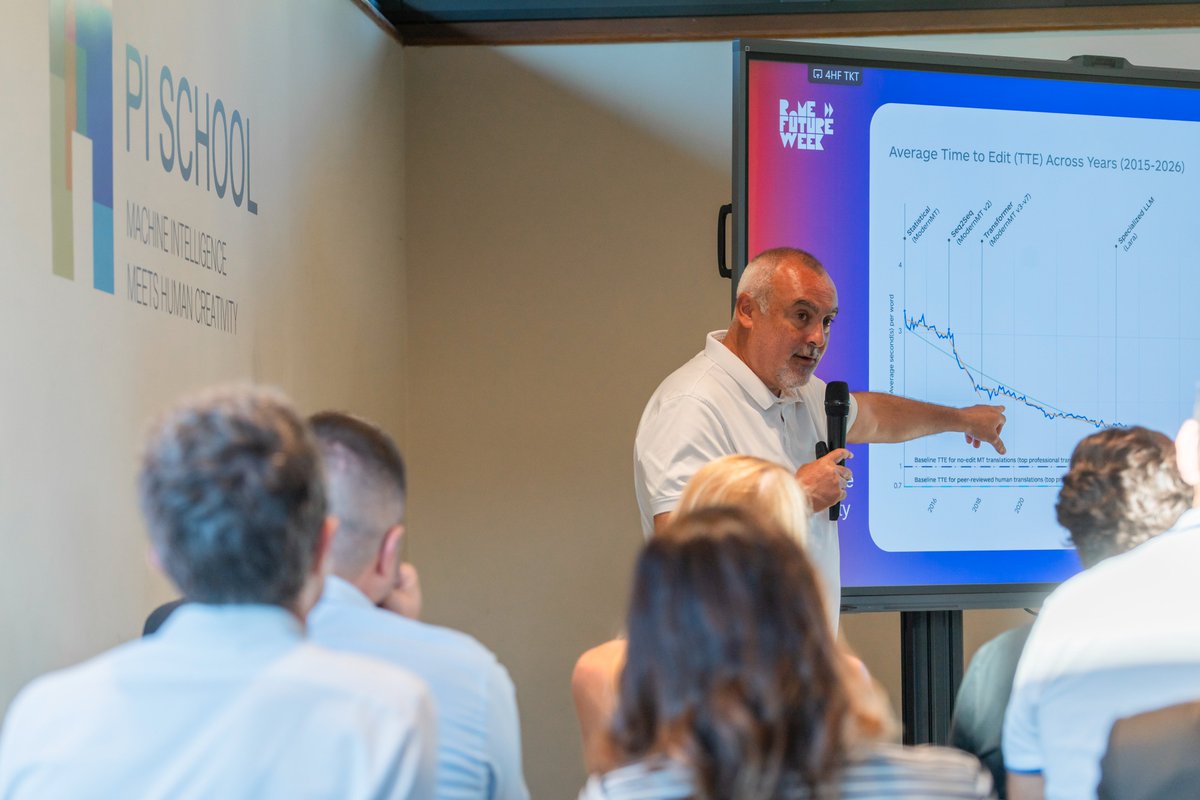 Translation's tweet photo. 🗣️ "Language is the most profound manifestation of human evolution, and we believe that solving translation will open a new era of global collaboration." 

Those words from our co-founder Marco Trombetti set the tone for "AI, From the Inside", the event we hosted at Pi Campus on Monday, September 21, as part of @romefutureweek 2026.

The co-founder Isabelle Andrieu retraced the story of Translated, we have been working on language and AI since 1999, back when teaching machines to grasp meaning still sounded like science fiction.

Marco then looked ahead in his keynote, "What Comes After AI?" He shared what our long-term research tells us about how close AI has come to human-level quality in translation, and why scaling today's models will not be enough to close the remaining gap. Closing it calls for a different route, and that is where Lara 3, the latest version of our specialized translation AI, comes in, with an innovative model that learns by doing.

It all started with a question that still drives Translated today: how can everyone understand and be understood in their own language?

#AI #Translation #RomeFutureWeek