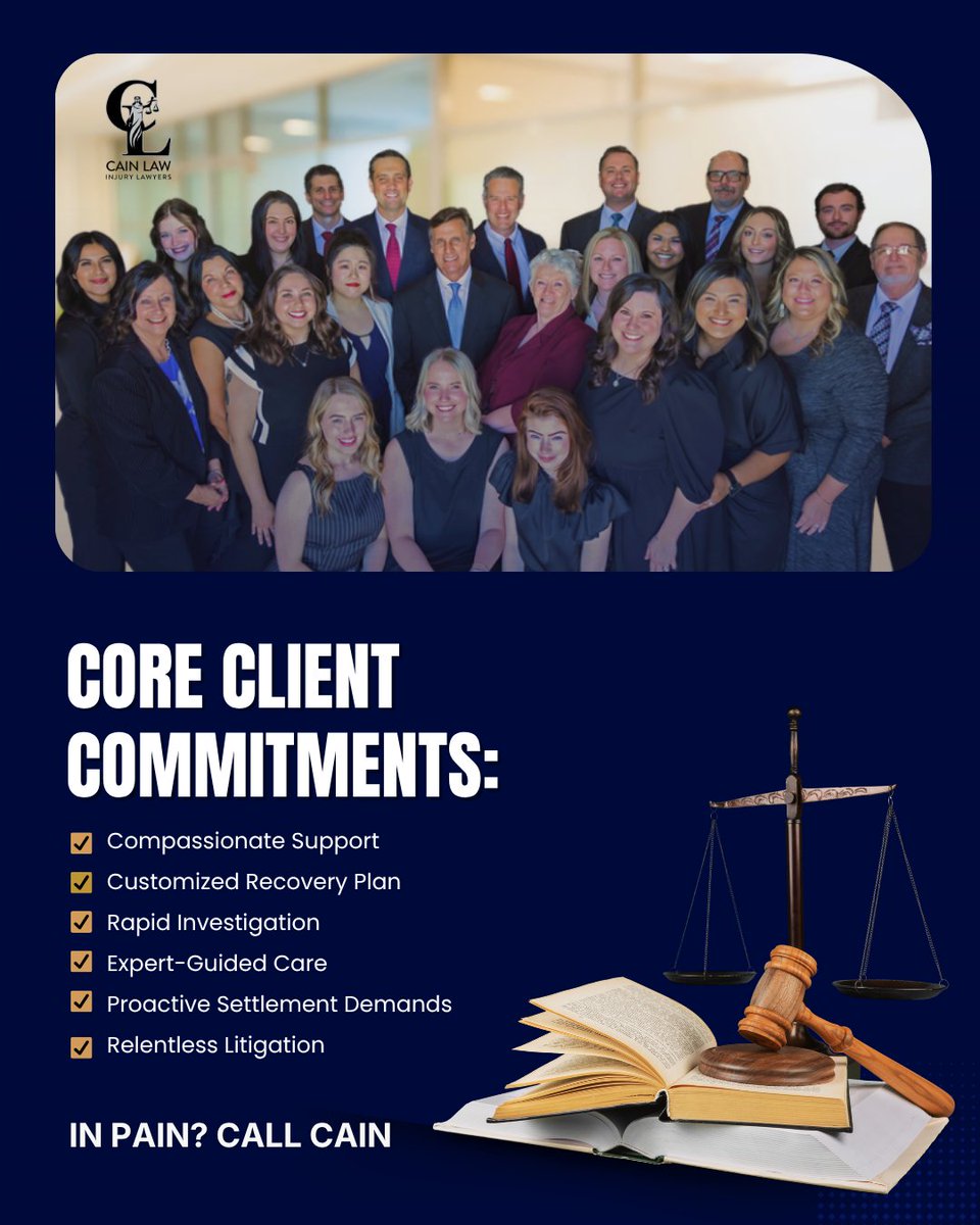 CainLaw_'s tweet photo. At Cain Law, our commitment goes beyond the courtroom. We guide you through medical recovery, thoroughly investigate your claim, and stand ready to take your fight to trial if that’s what it takes. Your recovery is our purpose. https://t.co/F9ZEVAODRP