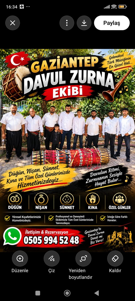 MusaAslan155562's tweet photo. Gaziantep davul zurna ekibi her türlü eğlencelerde hizmetinizde olacaktır 05059945248🥁🥁🥁🥁# https://t.co/iiAy3u3NiW