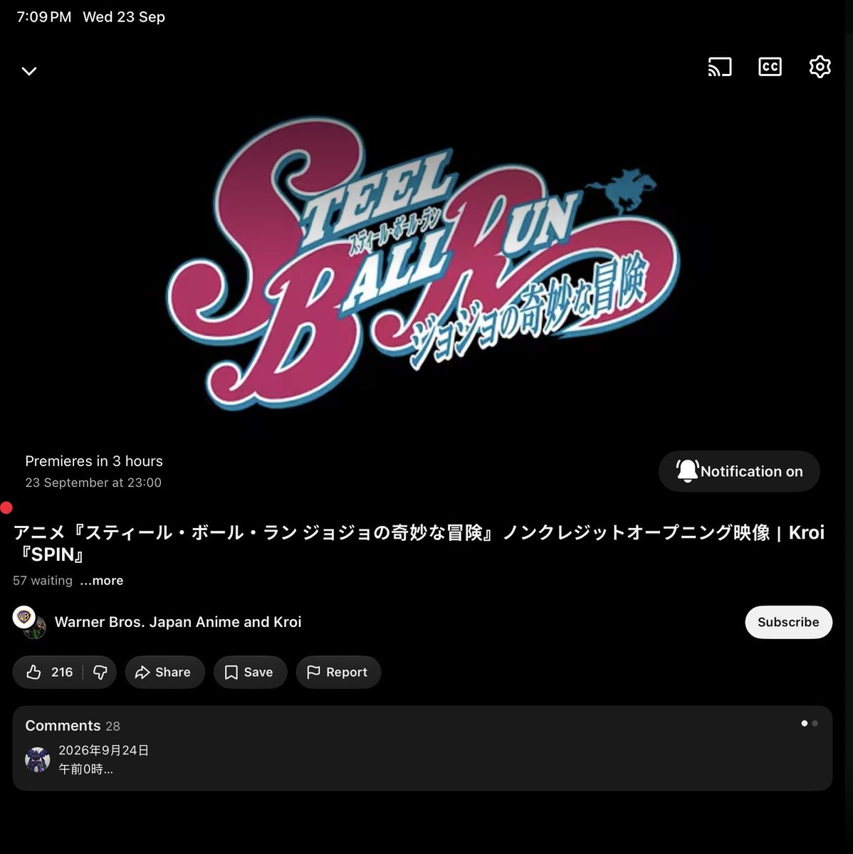 tusk710's tweet photo. GUYSSS WARNER BROS JAPAN ABOUT TO RELEASE STEEL BALL RUN OPENING 

OPENING TITLE SPIN BY KROI

WEE BACKKK https://t.co/O5HJFftAw4