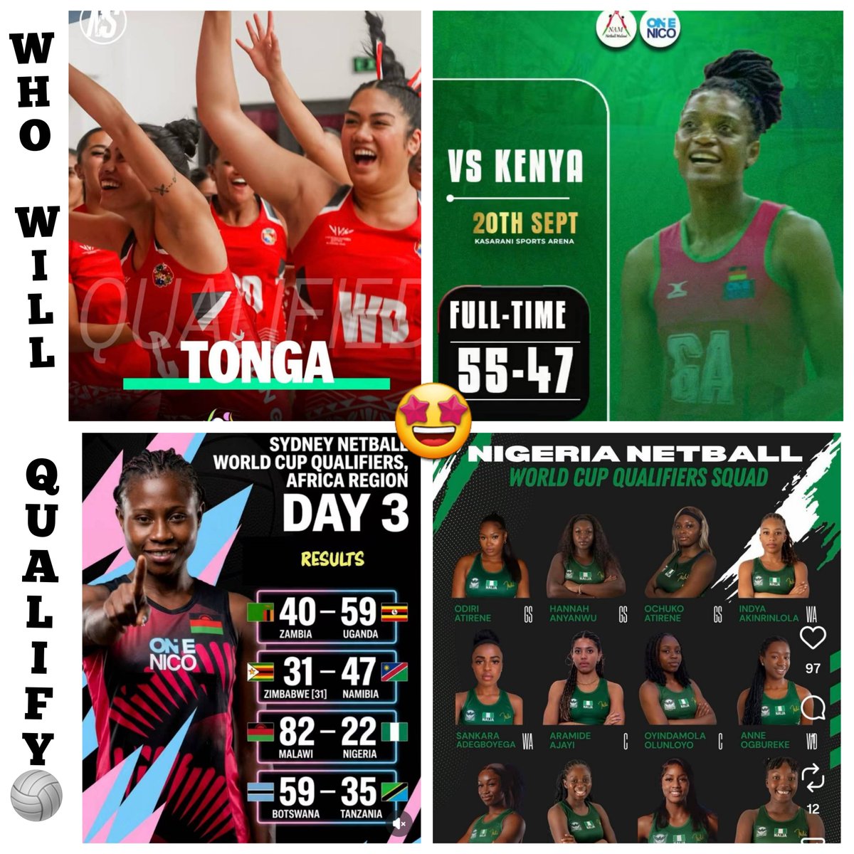 InTheChatTime's tweet photo. @BBCSport @SoftandGentleUK @NetballSL @SuperNetball @ANZPremiership @CoachLisaA @CliveJonespr @messero6 @Adelemarie1206 @Jasmin81259024 @Sasha_Corbin @serenawilliams The @WorldNetball_ Qualifiers are in full swings, #QualiferOceania completed🤩 #AfricaQualfier in Kenya has spiked up. Welcome  #NetballNigeria 👏🏾💫 @NetballNamibia win 47-39 over @ZimbabweNetball has stunned the competition. Ready😁Here's your link https://t.co/cV0M56JX7F☺️🎤 https://t.co/Z3AVnw3zvj