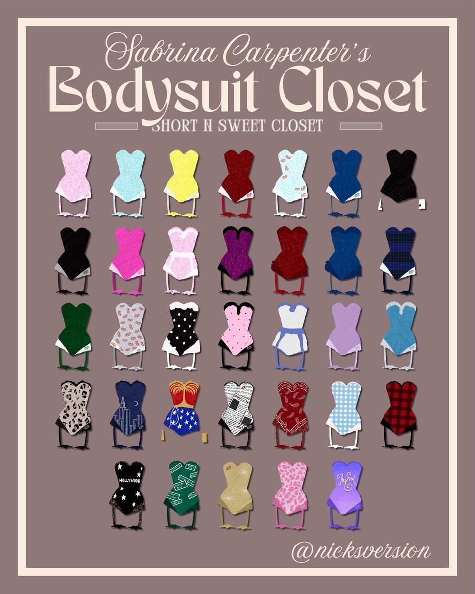 brinabusywoman's tweet photo. Unlike a lot of other tours where the artist wears the same outfits for the whole duration, Sabrina gave us a new variation EVERY SINGLE NIGHT! Themed bodysuits for the shows location, themed boots and two pieces. I truly don’t think we’ll ever see an artist have a better tour wardrobe than this